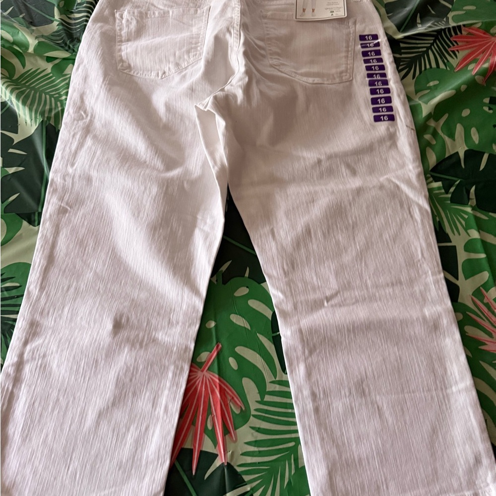 New Nine West Jeans White Denim Chrystie Capri 16 NWT - Picture 5 of 7